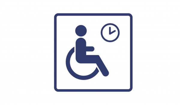 Визуальный знак "Место кратковременного отдыха или ожидания для инвалидов"